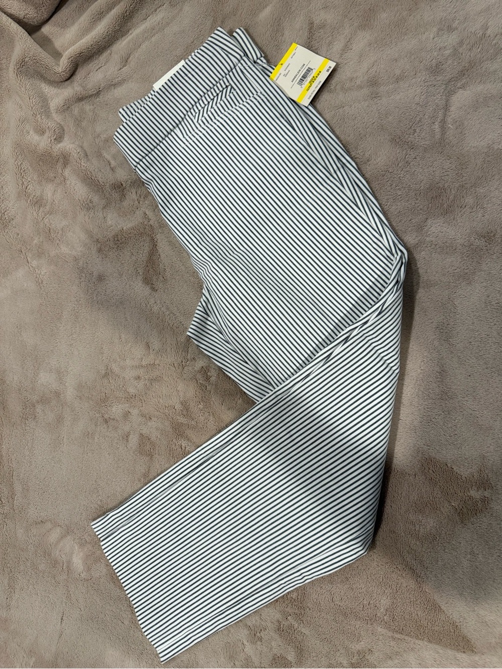 Anne Klein White and Black Striped Straight Leg Pants